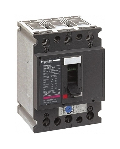 Силовой автомат Schneider Electric Compact NS 80, MA, 70кА, 3P, 25А