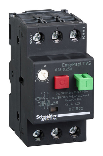 Силовой автомат для защиты двигателя Schneider Electric EasyPact TVS 0.25А 3P, термомагнитный расцепитель