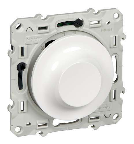 Светорегулятор поворотно-нажимной Schneider Electric ODACE, 20-420 Вт, белый