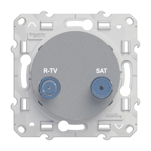 Розетка TV-SAT Schneider Electric ODACE, проходная, алюминий