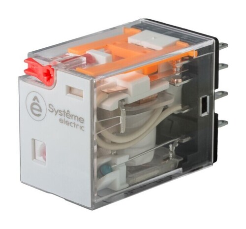 Systeme Electric Реле 6A 4CO 24VAC тест кнопка LED