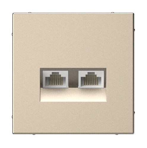 Systeme Electric ArtGallery Шампань Розетка двойная компьютерная RJ45+RJ45, кат. 5е, механизм