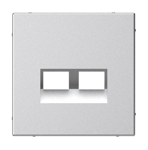 Накладка на розетку компьютерную двойная RJ45+RJ45 Systeme Electric ARTGALLERY, скрытый монтаж, алюминий