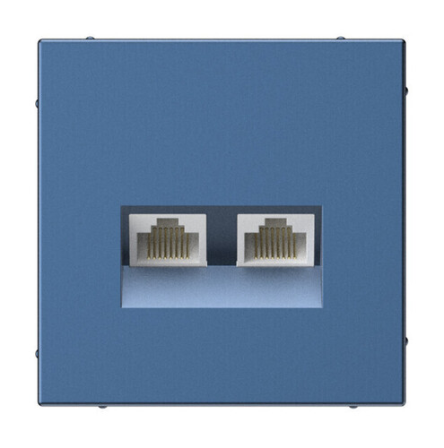Розетка компьютерная двойная RJ45+RJ45 кат.5е Systeme Electric ARTGALLERY, скрытый монтаж, аквамарин