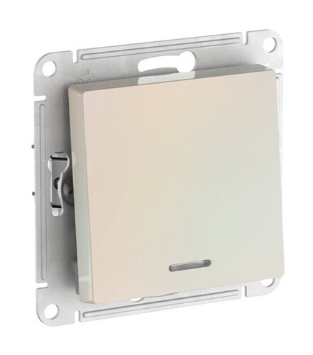 Systeme Electric AtlasDesign Жемчуг Переключатель 1-кл с подсветкой, сх.6а, 10АХ, мех., быстрозажим. клем.