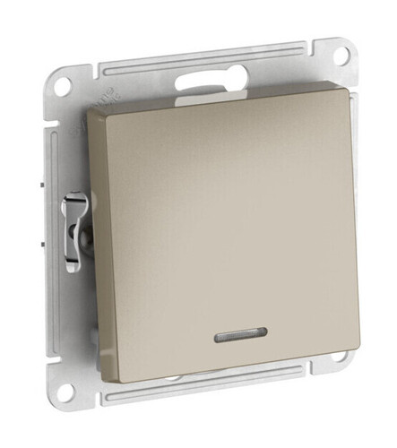 Systeme Electric AtlasDesign Шампань Выключатель 1-клавишный с подсвет.,сх.1а, 10АХ,мех., быстрозажим. клем.