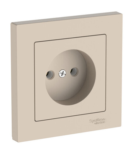Systeme Electric AtlasDesign Песочный Розетка без заземления, 16А, в сборе, быстрозажим. клем.