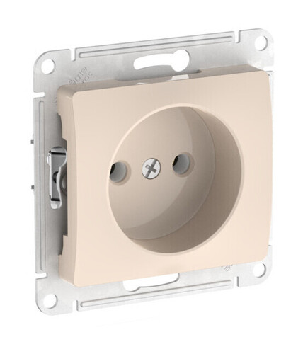 Systeme Electric Glossa Бежевый Розетка без заземления, 16А, мех., быстрозажим. клем.