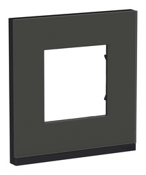 Рамка 1 пост UNICA PURE, горизонтальная, черное стекло, антрацит