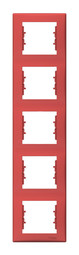 Рамка 5 постов SEDNA, вертикальная, красный