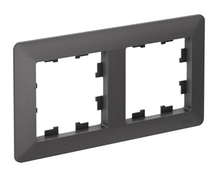 Рамка 2 поста Systeme Electric ATLASDESIGN AIR, базальт