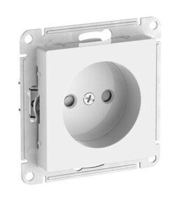 Systeme Electric AtlasDesign Белый Розетка без заземления со шторками, 16А, мех., быстрозажим. клем.