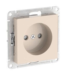 Systeme Electric AtlasDesign Бежевый Розетка без заземления со шторками, 16А, мех., быстрозажим. клем.