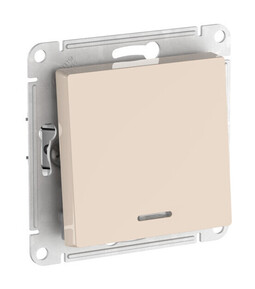 Systeme Electric AtlasDesign Бежевый Переключатель 1-кл с подсветкой, сх.6а, 10АХ, мех., быстрозажим. клем.