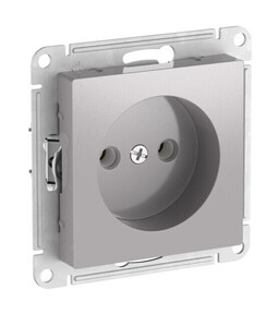 Systeme Electric AtlasDesign Алюминий Розетка без заземления без шторок, 16А, мех., быстрозажим. клем.