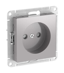 Systeme Electric AtlasDesign Алюминий Розетка без заземления со шторками, 16А, мех., быстрозажим. клем.