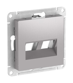 Systeme Electric AtlasDesign Алюминий Накладка двойная для информационных функций типа Keystone