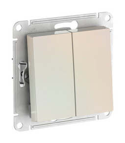 Systeme Electric AtlasDesign Жемчуг Переключатель 2-клавишный, сх.6/2, 10АХ, мех., быстрозажим. клем.