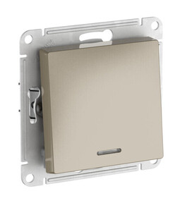 Systeme Electric AtlasDesign Шампань Переключатель 1-кл с подсветкой, сх.6а, 10АХ, мех., быстрозажим. клем.