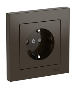Systeme Electric AtlasDesign Мокко Розетка с заземлением со шторками, 16А, в сборе, быстрозажим. клем.