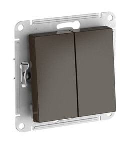 Systeme Electric AtlasDesign Мокко Выключатель 2-клавишный, сх.5, 10АХ, мех., быстрозажим. клем.