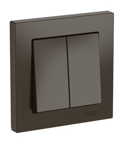 Systeme Electric AtlasDesign Мокко Выключатель 2-клавишный, сх.5, 10АХ, в сборе, быстрозажим. клем.