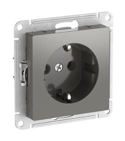 Systeme Electric AtlasDesign Сталь Розетка с заземлением, 16А, мех., быстрозажим. клем.