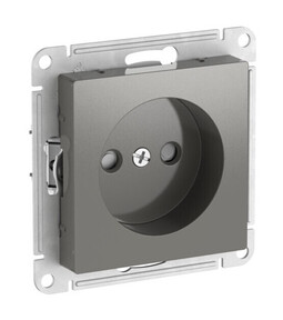 Systeme Electric AtlasDesign Сталь Розетка без заземления со шторками, 16А, мех., быстрозажим. клем.