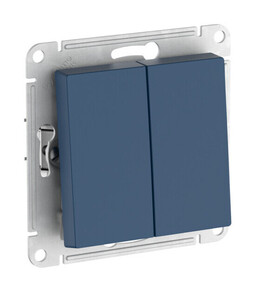 Systeme Electric AtlasDesign Аквамарин Выключатель 2-клавишный, сх.5, 10АХ, мех., быстрозажим. клем.