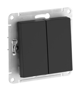 Systeme Electric AtlasDesign Aqua Карбон Переключатель 2-клавишный IP44, сх.6, 10АХ,мех., быстрозажим. клем.