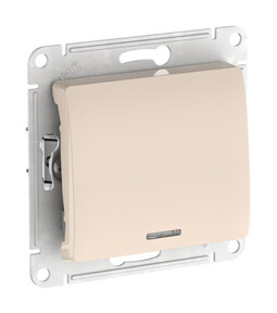 Systeme Electric Glossa Бежевый Выключатель 1-клавишный с подсветкой, сх.1а, 10АХ, мех., быстрозажим. клем.